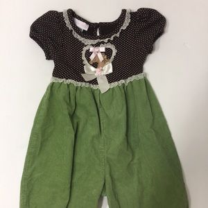 Bonnie Baby corduroy horse equestrian jumper 18 mo